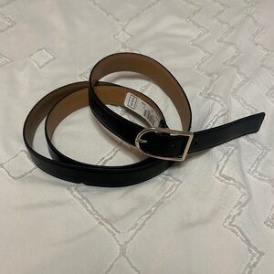 Kate Spade Black Leather Belt with Gold Buckle